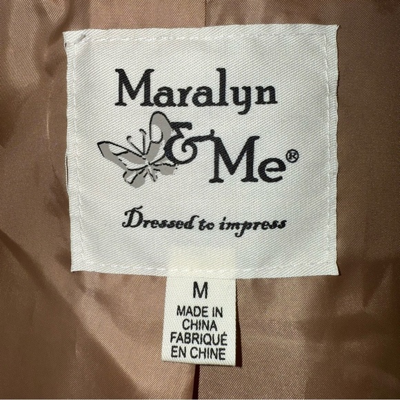 Maralyn & Me Sherpa‎ Teddy Jacket Coat Sz M Warm Winter Camel Boho - Picture 12 of 13